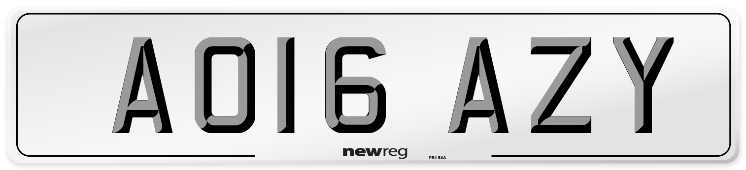 AO16 AZY Number Plate from New Reg
